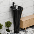 InArt Basin Pedestal Sink - Bathroom Standing Sink Black 40x40 CM