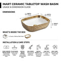 Bathroom cabinet for vessel sink fit guide: 18x13 gold rectangular ceramic vessel bowl vanity sink