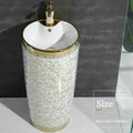 InArt Basin Pedestal Sink - Standing Bathroom Sink Gold 42x42 CM, additional product view 2