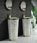 InArt Basin Pedestal Sink - Standing Bathroom Sink Gold 42x42 CM, additional product view 3