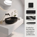 Black Oval Ceramic vessel bathroom sink, additional product view 8