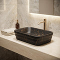 Black Rectangular Ceramic vessel bathroom sink, additional product view 2