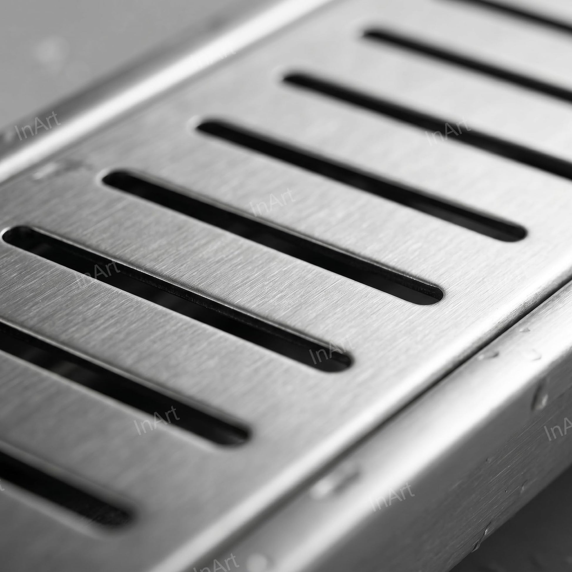 InArt Brushed Stainless 304 Shower Floor Drain – 12" Linear Shower Drain, Strainer, additional product view 5