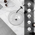 InArt Transparent Round Glass Bathroom Vessel Sink, 13.4 x 13.4 x 6.9 in product image 7 of 12