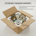 InArt Glossy Multicolor Ceramic Round Vessel Sink – Hand-Painted Pattern, 16.5