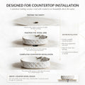 White, Gray and Taupe Oval Ceramic vessel bathroom sink, additional product view 8