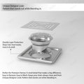 InArt 5 x 5 Inch Square Stainless Steel Shower Drain with Removable Grate, additional product view 6