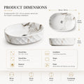 White, Gray and Taupe Oval Ceramic vessel bathroom sink, additional product view 7
