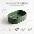 Sage Green Rounded Rectangular Ceramic vessel bathroom sink, additional product view 5