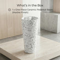 InArt Basin Pedestal Sink - Standing Bathroom Sink White Marble 38x38 CM, additional product view 8