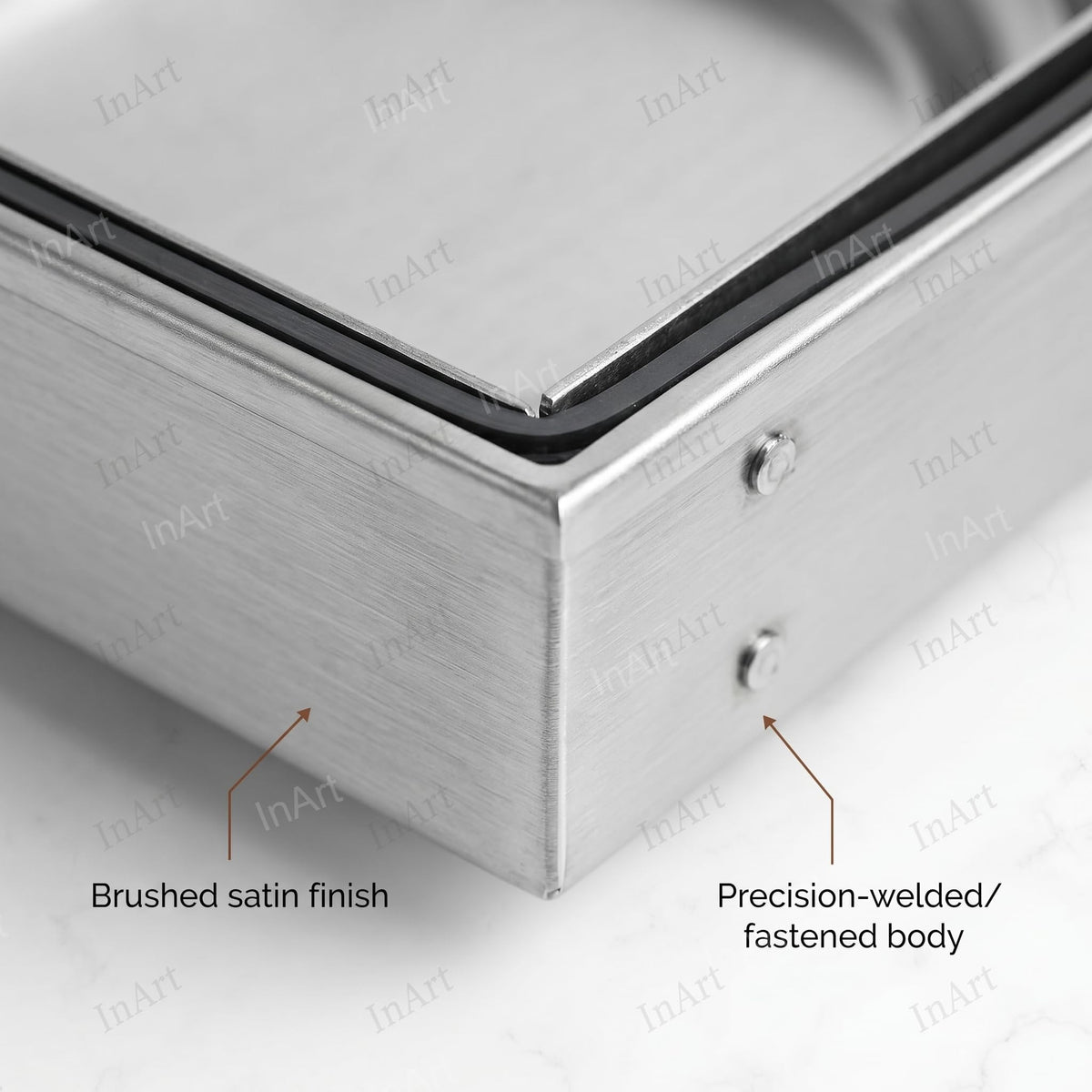 InArt Brushed 304 Stainless Shower Floor Drain – Square Shower Drain Tile Insert, 5" Square, additional product view 5