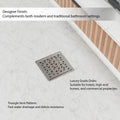 InArt 5 x 5 Inch Square Stainless Steel Shower Drain for Bathroom Floors, additional product view 6