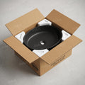 Charcoal Black Oval Ceramic vessel bathroom sink, additional product view 6
