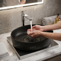 Charcoal Black Oval Ceramic vessel bathroom sink, additional product view 8
