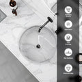 InArt glass bathroom vessel sink, close-up of round clear glass bowl for sink with modern crystal look