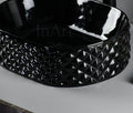 Jet Black Oval Ceramic vessel bathroom sink, additional product view 4