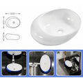 Bathroom vessel sink vanity setup with InArt oval ceramic bowl sink, over counter bathroom sink in blue