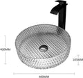 Bathroom with bowl sink on vanity, InArt clear glass vessel bowl sink with glossy transparent finish