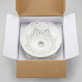 Small round vessel sink for bathroom countertop, InArt ceramic above counter sink in white and gold