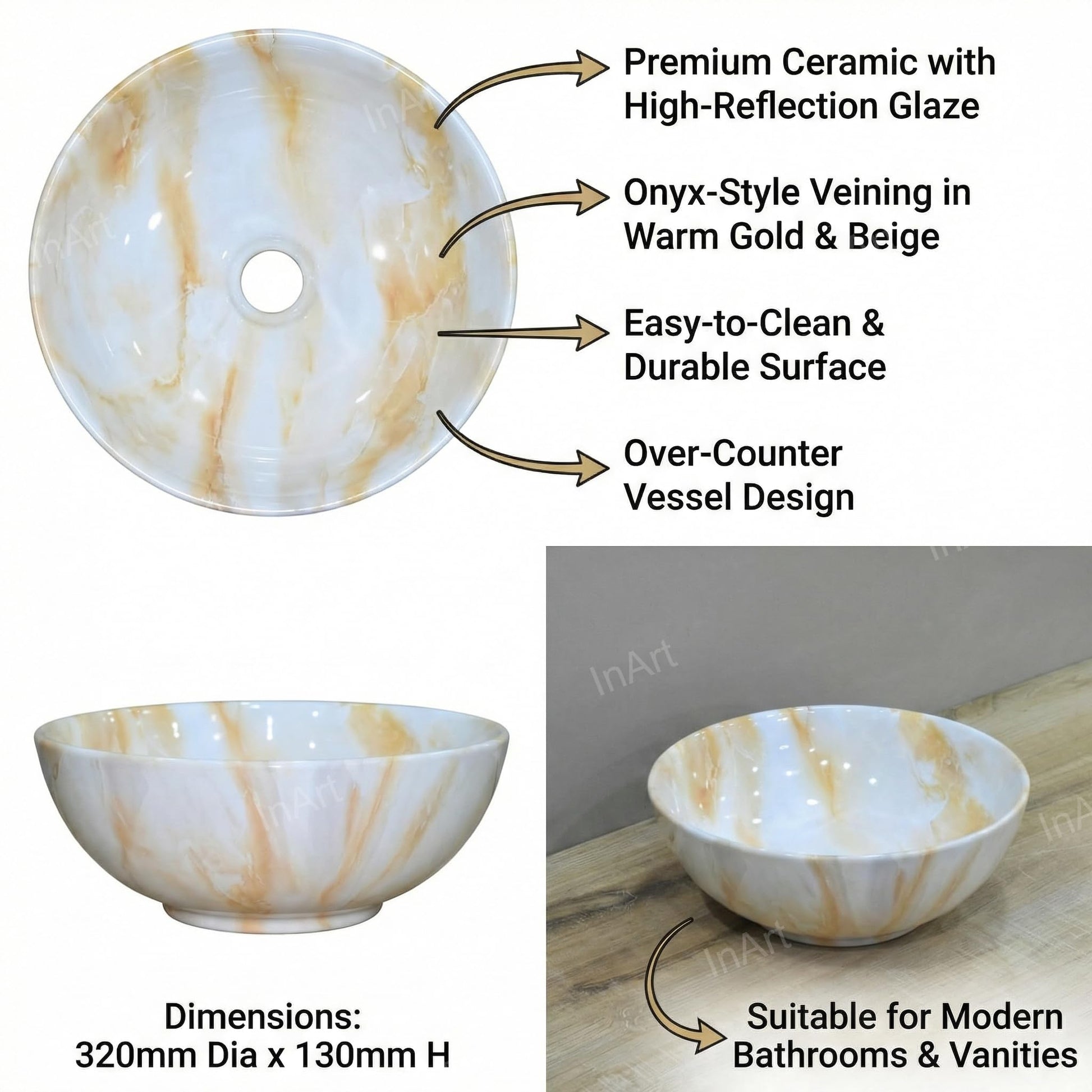 Black vessel sink top view, small round ceramic sink vessel in glossy onyx finish
