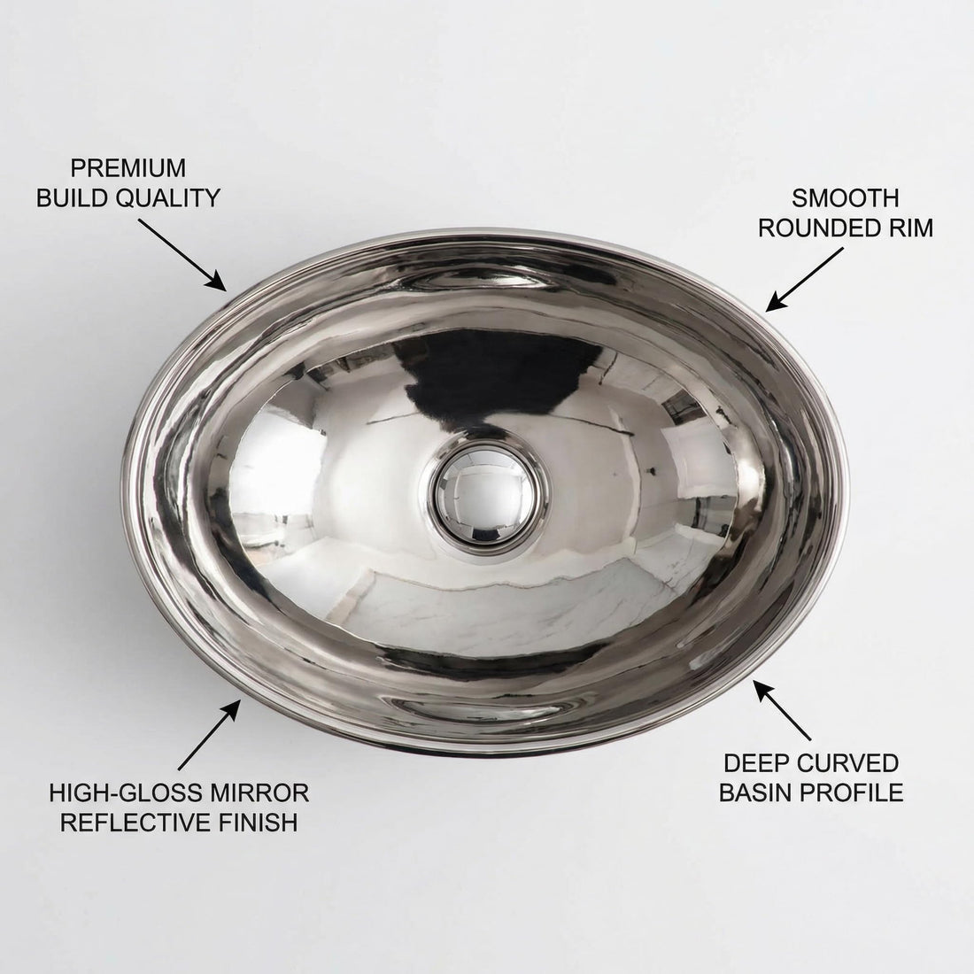 Vessel sinks InArt ceramic oval silver vessel sink 16x13 over counter bathroom wash basin
