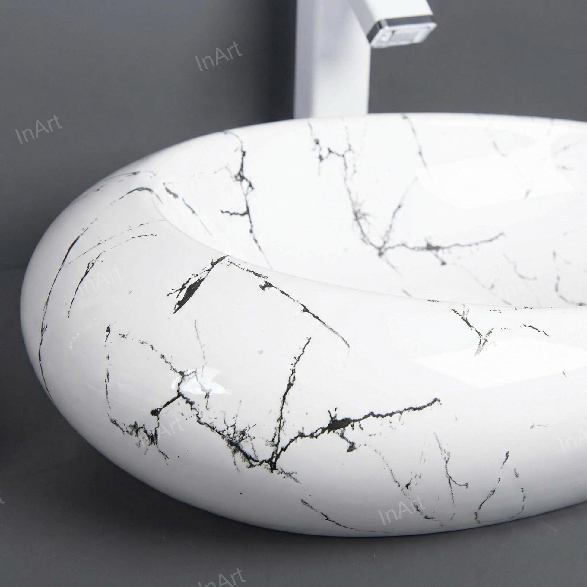 Bathroom vanity with vessel sink setup, rectangular ceramic basin 20x12 for vessel sink cabinet and faucet