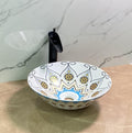 Mexican bathroom sinks top view of round ceramic vessel sink, 40.5 cm (16 inch) tabletop wash basin