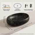 Black and Gold Round Ceramic vessel bathroom sink, additional product view 6