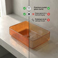 InArt Rectangular Crystal Glass Vessel Sink for Countertop Bathrooms, 18.1 Inch, additional product view 7