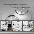 Bathroom sink with glass bowl on vanity, clear square glass vessel sink for modern bathroom countertop setup