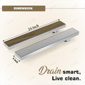 InArt 24 x 4 Inch Stainless Steel Shower Floor Drain with Hair Strainer Grate, additional product view 2
