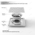 InArt 5 x 5 Inch Square Stainless Steel Shower Drain for Bathroom Floors, additional product view 4