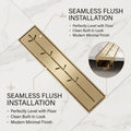 12-inch brushed gold linear drain dimensions and profile