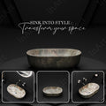 InArt Grey Round Ceramic Bathroom Vessel Sink product image 12 of 12
