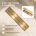 304 stainless steel linear shower drain construction details in gold