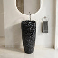InArt Basin Pedestal Sink - Standing Bathroom Sink Black Marble 38x38 CM, additional product view 4