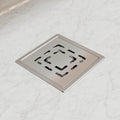 InArt 5 x 5 Inch Square Stainless Steel Shower Drain with Removable Grate