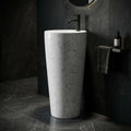 InArt Basin Pedestal Sink - Standing Bathroom Sink White Marble 38x38 CM