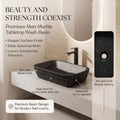 Black Rectangular Ceramic vessel bathroom sink, additional product view 4