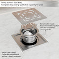 InArt 5 x 5 Inch Square Stainless Steel Shower Drain with Removable Grate, additional product view 5