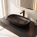 Black Rectangular Ceramic vessel bathroom sink, additional product view 3