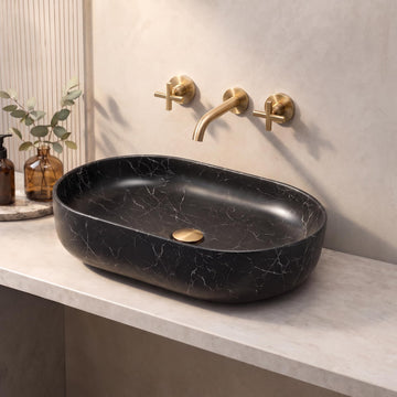 Black Oval Ceramic vessel bathroom sink
