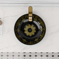 InArt Glossy Black Ceramic Round Vessel Sink – Above Counter, 16