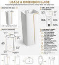 InArt Basin Pedestal Sink - Standing Bathroom Sink White Gold Glossy 43x36 CM, additional product view 6