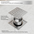 InArt 5 x 5 Inch Square Stainless Steel Shower Drain for Bathroom Floors, additional product view 2