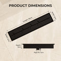 InArt matte black linear shower drain product view