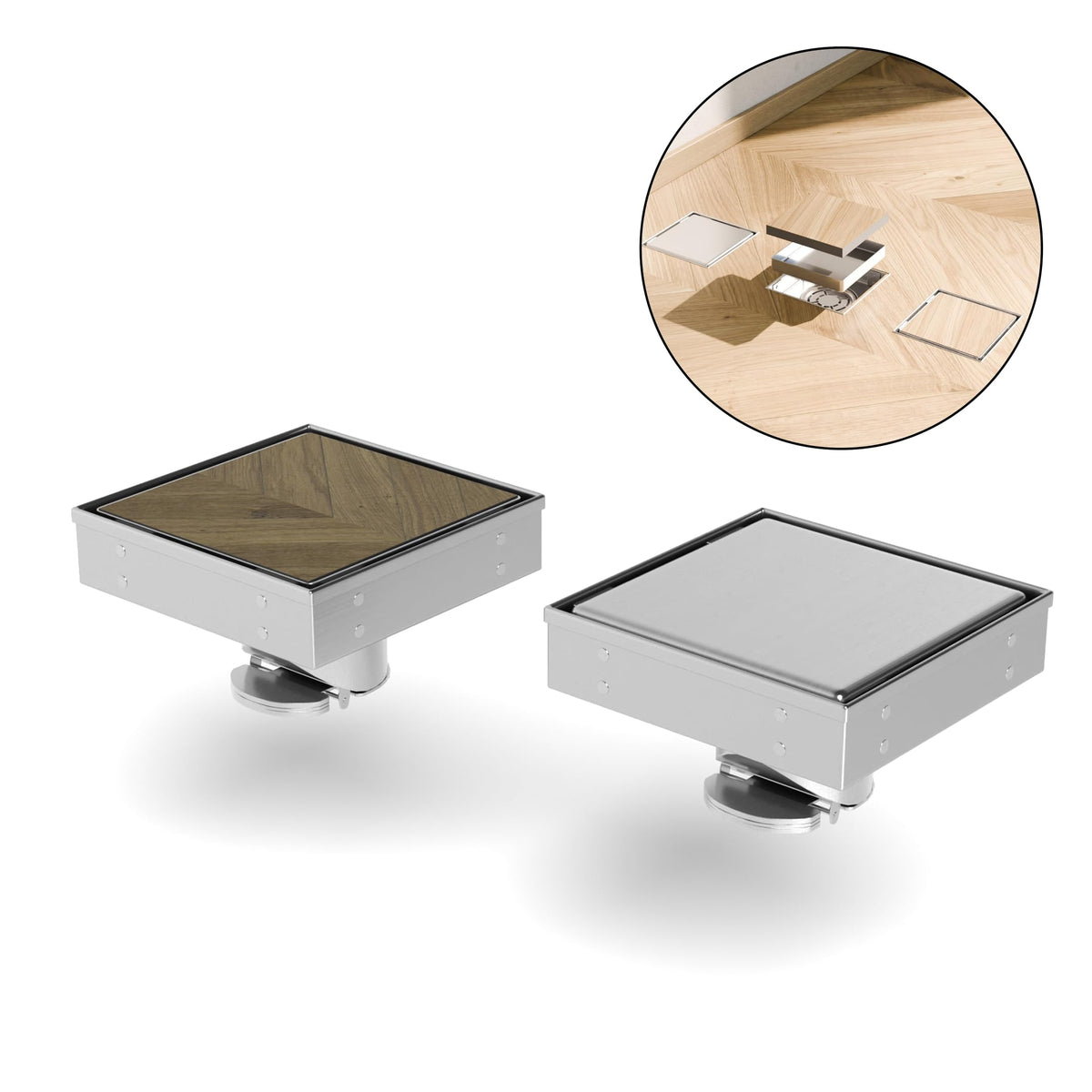 InArt Brushed 304 Stainless Shower Floor Drain – Square Shower Drain Tile Insert, 5" Square, additional product view 9