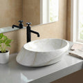 Vessel sinks for bathroom - InArt ceramic oval marble pattern countertop vessel sink basin 60x45cm
