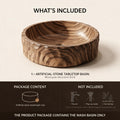 Wood Brown Round Artificial Stone vessel bathroom sink, additional product view 6