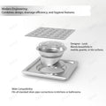 InArt 5 x 5 Inch Square Stainless Steel Shower Drain for Bathroom Floors, additional product view 3